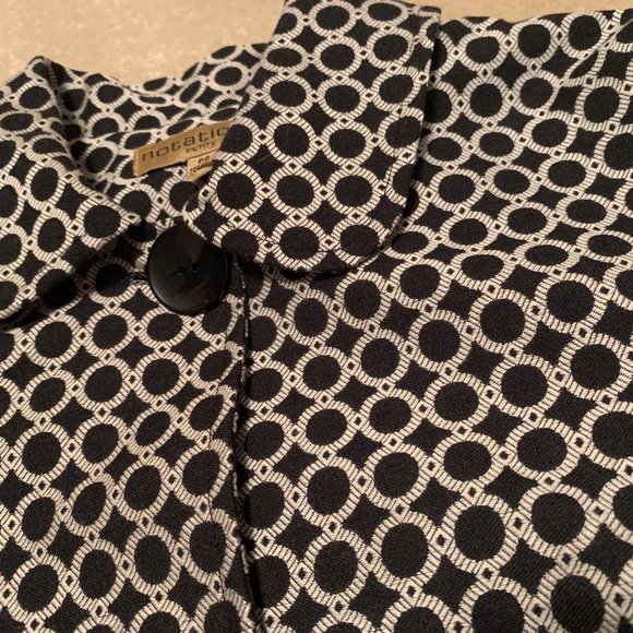 Notations Petite Black and White Cropped Blazer Size PS - Picture 3 of 9